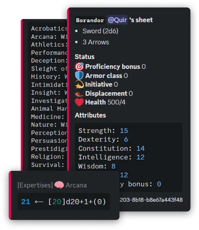 RPG Characters Sheets